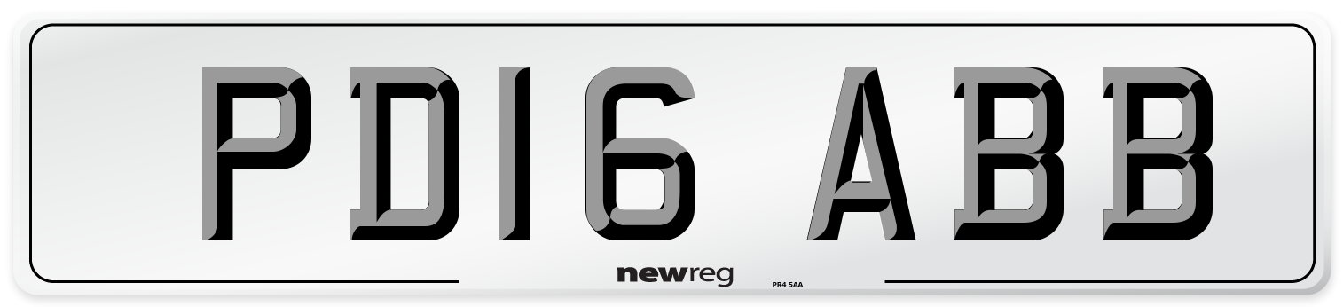 PD16 ABB Number Plate from New Reg